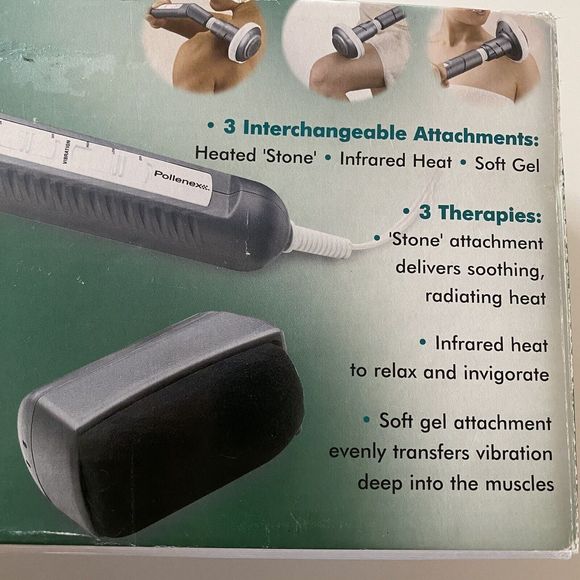 Pollenex Triple therapy massager Infrared Heated stone 2 vibration speeds - Picture 10 of 11